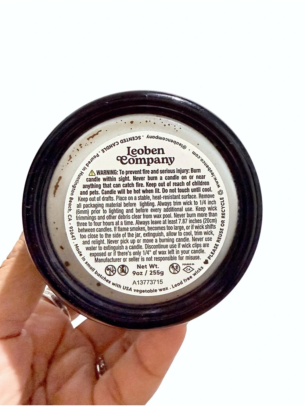 Leoben Company Raven's Wing Luxury Scented Candle — Black Halloween